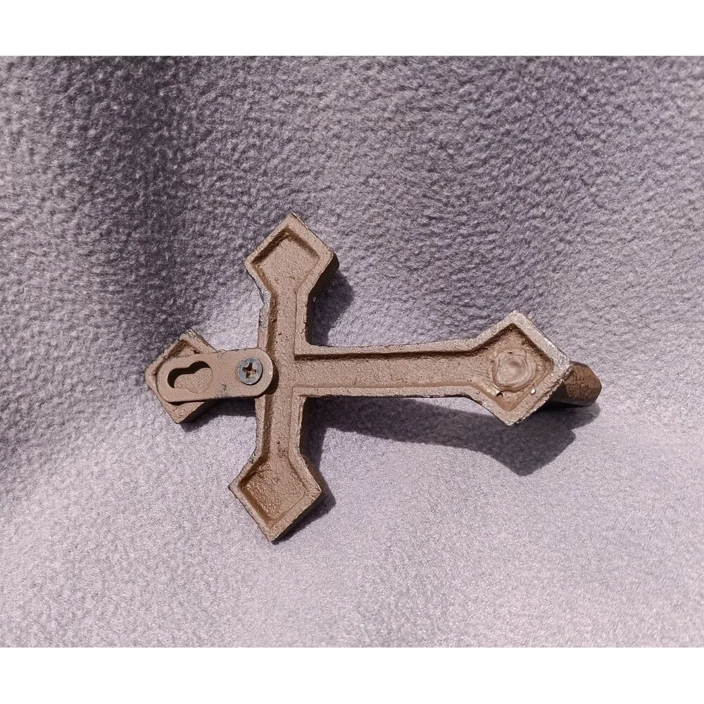 Cross Cast-Iron Wall Hook Rustic Farmhouse Decor 5x3.75x2
